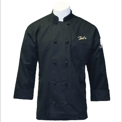 Product Detail - Ted's Chef Coat Black- Without Personalization - UNIFORM